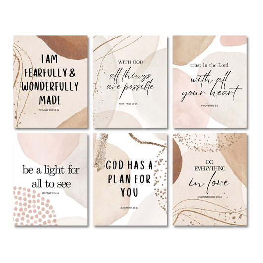 Neutral Bible Verses Wall Decor Unframed Prints